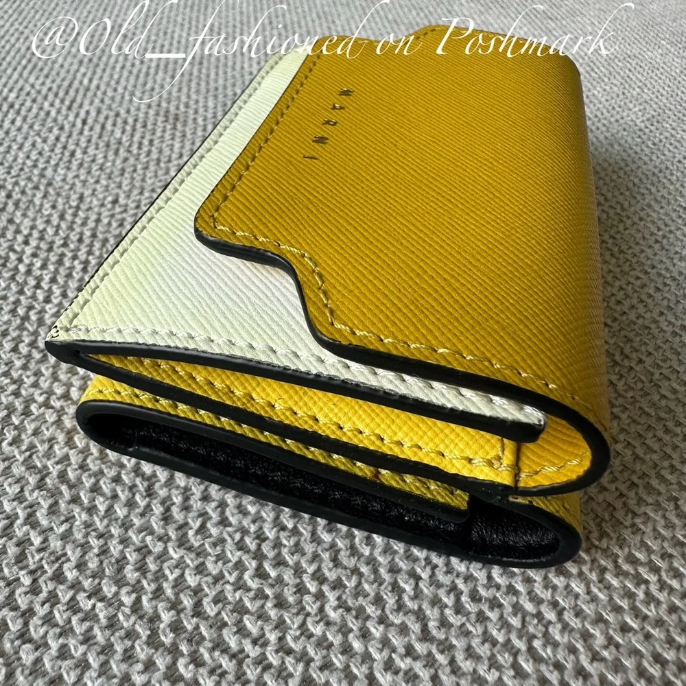 MARNI Saffiano Leather Tri-Fold Wallet